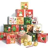 Present Wrap 24st/Lot Christmas Advent Calendar Box Kids Xmas för hemåret Favors Noel Navidad Decor 2024