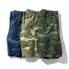 Pantaloncini estivi da uomo di marca Pantaloncini cargo mimetici in cotone Pantaloni corti da uomo Abbigliamento Tasche multiple Pantaloncini da jogging allentati casuali Uomo 240313