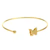 Bangle Fashion Butterfly Bracelet Female Gold Color Simple Open Ornament Birthday Gift