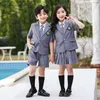 uniformes de maternelle, uniformes de classe de style anglais pour enfants, uniformes d'été à manches courtes pour l'école primaire, ensemble R2be #