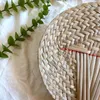 Decorative Figurines 1PC Handmade Rattan Straw Fan For Living Room Bedroom Wall Hanging DIY Wedding Party Home Decor Accessories