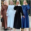 Vêtements ethniques Abaya Turquie Robe élégante Modeste Islamique Femmes Vêtements Dubaï Robes de fête Ramadan Eid Robe musulmane Mode Maroc Dro Otkgn