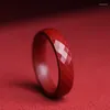 Cluster Rings Natural Real Red Cinnabar Jade Hollow Out Cloud Pattern Jewelry Band Ring Stones For Men Jewellery Mens