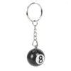 Porte-clés 10x Billard Ball Porte-clés Bague Happy No. 8