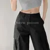 Pantalones para mujer TVVOVVIN 2024 American Pocket Trendy Cargo Loose Slim Cordón Pies elásticos Cintura baja Casual para mujeres GSSH