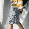 Summer Men Jeans Cargo Shorts Fashion Casual Drawstring Multi-Pockets Homens Jean Men Pants Short Streetwear Clothing 240327