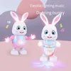 Robot Rabbit Dancing Sing Song Electronic Bunny Music Robotic Animal Beat Drum With LED Cute Electric Pet Toy Kids Birthday Gift 240318