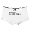 Women's Panties DIRTY GIRL Letters Women Lace Cotton Seamless Underwear Breathable Boyshort Panty Intimate Safety Ladies Lingerie