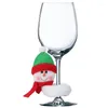 Wine Glasses 6Pcs Christmas Glass Decor Santa-Claus Moose-Snowman Drink Markers Kit For Holiday Party