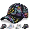 Bollmössor modebrev baseball mössa för kvinnor män graffiti sol hiphop visir vårhatt justerbar snapback gorras hombre