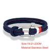 Urok bransoletki Mkendn Nautical for Men Double Strand Surfer Rope Bransoletka Stael Stal nierdzewna Kotwica ręcznie robiona idealna prezent Syn