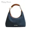 2024 Ny stil Fible Women's Shoulder Bag Denim Women Brand Handbag Big Wallet Designer Cross Tote Bag Travel PU Handbag V2HG#