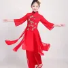 crianças hanfu clássica yangko dança palco s tinta dança clássica s meninas praticar roupas fã dança H5Hy #