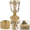 Vasos Golden Flowerpot Footed Recipiente Planta De Vidro Plantador Vintage com Moldura de Metal Decoração de Casa