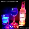 Autres fournitures de fête d'événement Mini Glow Coaster LED Bouteille Lumière Autocollants Festival Discothèque Bar Vase Décoration Glorifier Boisson Tasse Ma Dhelb