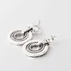 Boucles d'oreilles pendantes Pan S925, commerce extérieur, cercle d'argent, Logo, Double anneau, mode romantique pour femmes