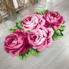 Carpets Top Quality Pink Rose Rug Hand Woven Flowers Carpet Doormat Floor Mat For Living Room Bedroom Bathroom 110 70CM