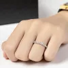 معاطف Lesf Women Ring Sterling Sier Simeed الهندسي المفرد المجوهرات القابلة للتكديس