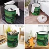 Laundry Bags St. Patrick'S Day Four Leaf Clover Leopard Plaid Foldable Basket Kid Toy Storage Waterproof Dirty Clothing Organizer