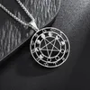 Hänge halsband rostfritt stål mode kreativ spådom pentagram mån fas halsband män och kvinnor personliga trendiga smycken