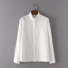 Vêtements pour femmes BlousesShirts grande taille 2021 printemps Fi décontracté Lg manches Jacquard Cott OL hauts blancs Chemise Femme 32H3 #