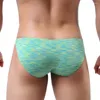 Sous-vêtements hommes multicolores sous-vêtements sexy taille basse string string Peni grande poche renflement élastique culotte masculine bikini troncs