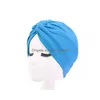 Bonnet / Skull Caps Mode Bohême Twist Turban Écharpe Femme Bandana Bandeau Femmes Hijab Chemo Cap Dames Head Wraps Musulman Dhgarden Dhvxq