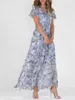 Podstawowe sukienki swobodne Kobiety z krótkim rękawem v pullover sukienki słodka styl mała sukienka w talii zwykła suknia 24319