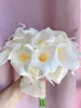 Ayicuthia Real Touch Avorio Calla Lily Bacchetta per damigella d'onore Fr Ragazza Keepsake Mini Fr Bacchetta da sposa Bouquet da sposa S28 i8Dl #