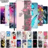 Flip Leather Case para iPhone 15 Pro Max Cover Book Wallet Seascape Stand Fundas para iPhone 15 Plus iPhone15 15pro ímã gato