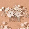 Pearl Crystal Wedding Hair Combs Women Hoofdbanden voor Bridal fr Headpiece Bruid Haar ornamenten Sieraden Appories 57S2#