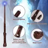 Party Decoration 10 Pieces Light Up Wizard Wands Sound Illuminating Toy Wand Witch for Kids Gifts Cosplay Costume (Brown)
