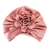 Beanie/Skull Caps New Satin Women King Flower Turban Hair Accessories Wedding Chemo Beanie Hat Ladies Scarf Cap For Loss Fas Dhgarden DHX4Y