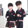 Enfants Uniforme scolaire Filles Garçons Pull Top Jupe Pantalon Col Costume Plaid Coréen Cott Maternelle Vêtements Japonais Outfit u4ml #