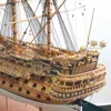 Hobby Scale 150 Luxo clássico barco a vela San Felipe navio de guerra 1200 mm 472 Kits de modelo de navio de madeira com vela presentes de Natal 240319