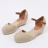 Sandales LIHUAMAO Top Qualité Espadrilles Chaussures Wedge Talon Cheville Plateforme Plate-Forme Bureau Dame Confort Casual