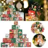 Present Wrap 24st/Lot Christmas Advent Calendar Box Kids Xmas för hemåret Favors Noel Navidad Decor 2024