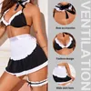 Conjunto sexy Nueva moda Sexy para mujer Cosplay Pajarita negra Ropa interior sexy Mujeres Cosplay exótico Conjunto de uniforme de mucama Y240329