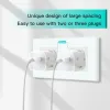 BSEED EU Standard Single Wall Socket Double Power Plugs med White Black Crystal Glass Panel Triple Outlets 16A 110V-250V