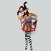 nuovo locale notturno Gogo Dance Costume Clown a righe Body Cantante Stage Wear Rave Outfit Drag Queen Abbigliamento Festival Abbigliamento Set w28z #