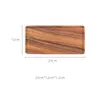 Tallrikar 1pc Acacia Wood Serving Tray Square Rectangle Breakfast Sushi Snack Bread Dessert Cake Plate With Easy Carry Grooved Hand