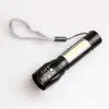 LED na zewnątrz małe z bocznymi światłami Cob Strong Light Telescopic Zoom USB Zestaw ładowania Mini 511 Latarka 882543