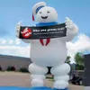 6mh (20 pieds) avec ventilateur en gros en gros sur mesure géant gonflable ghostbuster séjour puft guimallow homme avec des lumières LED de bannière publicitaire pour Halloween Decoration001