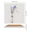 Maty stołowe Purple Iris Flower in Bamboo wazon japońskie martwe życie atrament malarstwo sztuka nadruk ceramiczne podstawki (kwadratowe) Pot kawaii