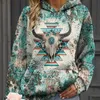 Anker Leopardenmuster Känguru-Taschen-Hoodie Lässige LG-Ärmel Hoodies Sweatshirt Damenbekleidung Plus Size Kapuzenpullover Q7yC #