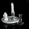 Candle Holders Nordic Candlestick Decor Transparent Glass Holder Romantic Stand Desk Accessories Wedding Centerpieces Ornament