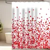 Shower Curtains Standard Size Curtain Valentine's Day Love Heart Print With Hooks Water-resistant Machine For Romantic