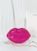 cute Quirky Lip Shaped Transparent Acrylic Handbag Women Sparkling Rhineste Box Bag Niche Design Shell Crossbody Bag D6Yd#