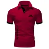 Högkvalitativ J Lindeberg Golf Polo Classic Brand Men Shirt Casual Solid Short Sleeve Cotton Polos #23 23