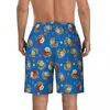 Shorts masculinos Board Northeast Big Flower Y2K Retro Swim Trunks Azul Respirável Correndo Surf Tamanho Grande Praia Calças Curtas